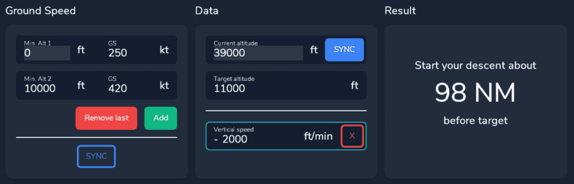 flyPad Performance TOD Calculator